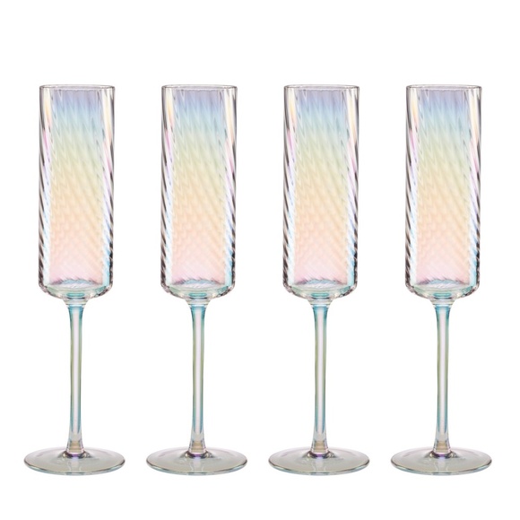 Lenox Other - Lenox Tuscany Classics Iridescent Flutes – Set of 4 – Clear Crystal –NWT